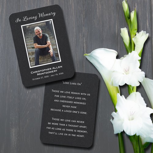 Simple Funeral Photo Sympathy Memorial Prayer Card