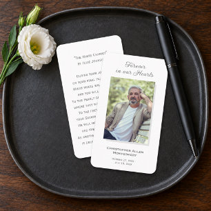 Simple Funeral Photo Sympathy Memorial Prayer Card