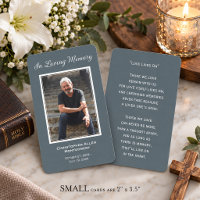 Simple Funeral Photo Sympathy Memorial Prayer Card