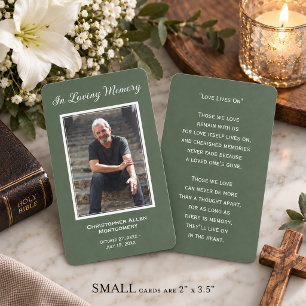 Simple Funeral Photo Sympathy Memorial Prayer Card