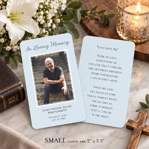 Simple Funeral Photo Sympathy Memorial Prayer Card