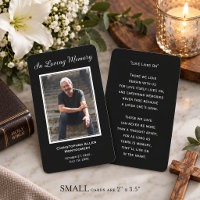Simple Funeral Photo Sympathy Memorial Prayer Card