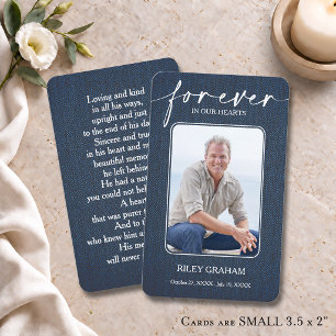 Simple Funeral Photo Sympathy Memorial Prayer Card