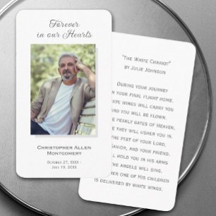 Simple Funeral Photo Sympathy Memorial Prayer Card