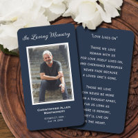 Simple Funeral Photo Sympathy Memorial Prayer Card