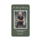Simple Funeral Photo Sympathy Memorial Prayer Card