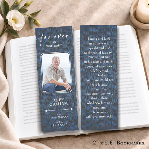 Simple Funeral Photo Sympathy Memorial Prayer Card Bookmarks