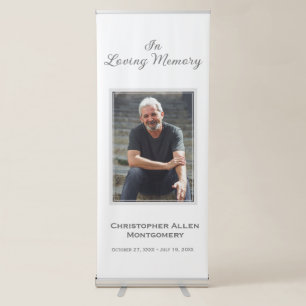 Simple Funeral Photo Sympathy Memorial Retractable Banner