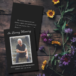 Simple Funeral Photo Sympathy Memorial Thank You Note Card