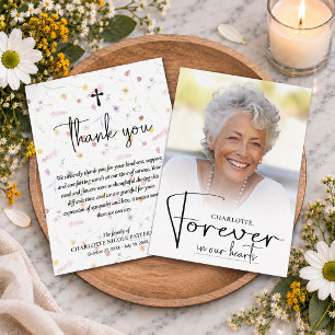 Simple Funeral Photo Thank You Card