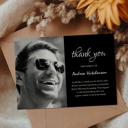 Simple Funeral Photo Thank You Card | Sympathy