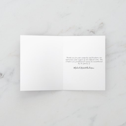 Simple Funeral Photo Thank You Card | Sympathy | Zazzle