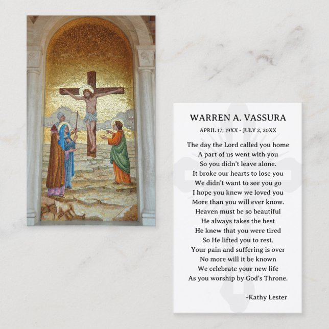 Simple Funeral Prayer Sympathy Card (Front/Back)