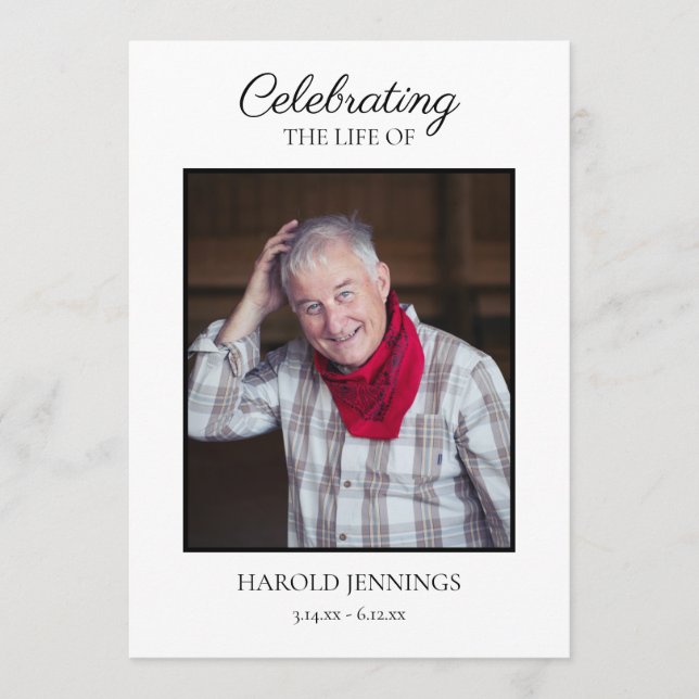 Simple Funeral Program Obituary Order of Service (Front)