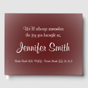 Simple Funeral Sympathy Guestbook