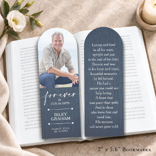 Simple Funeral Sympathy Memorial Photo Bookmarks