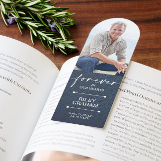 Simple Funeral Sympathy Memorial Photo Bookmarks