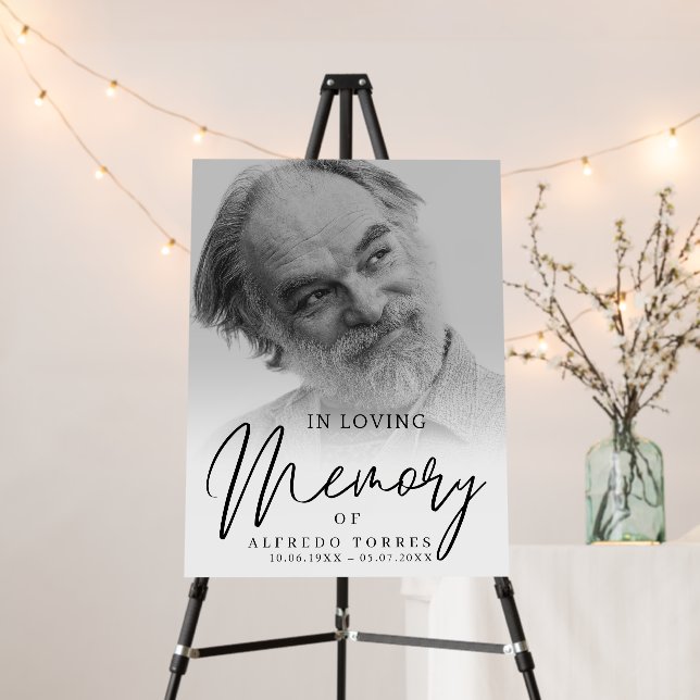 Simple Funeral Sympathy Photo Memorial  Foam Board (In Situ (Stand))
