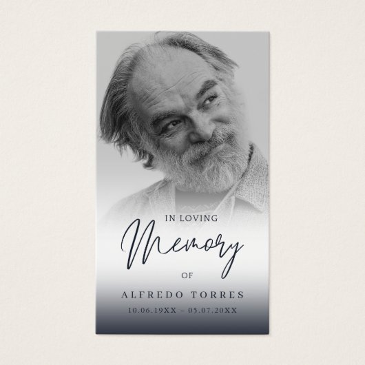 Simple Funeral Sympathy Photo Memorial Prayer Card (Front)