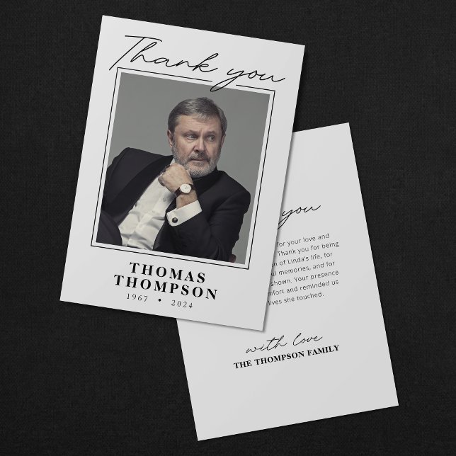 Simple Funeral Thank You Memorial Card (Creator Uploaded)