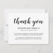 Simple Funeral Thank You Note Card | Zazzle