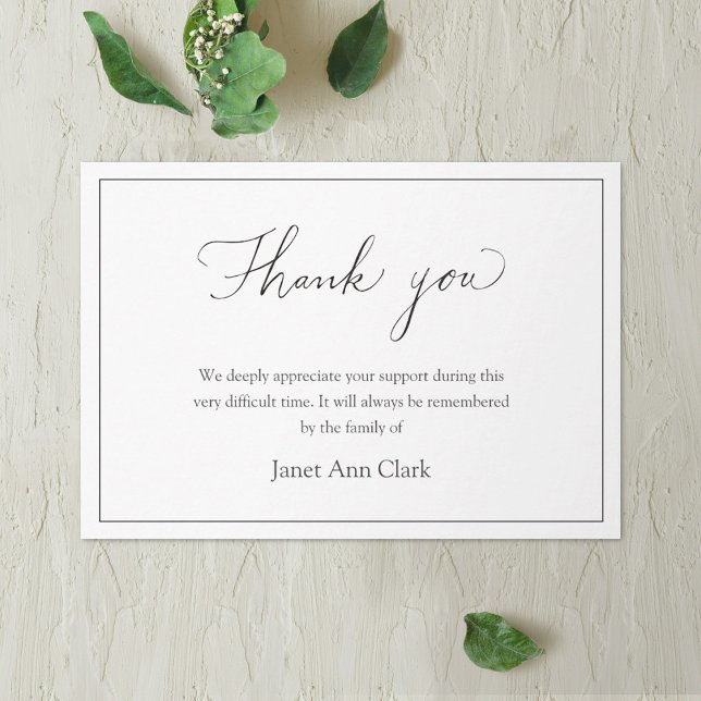 Simple Funeral Thank You Note Card (Creator Uploaded)