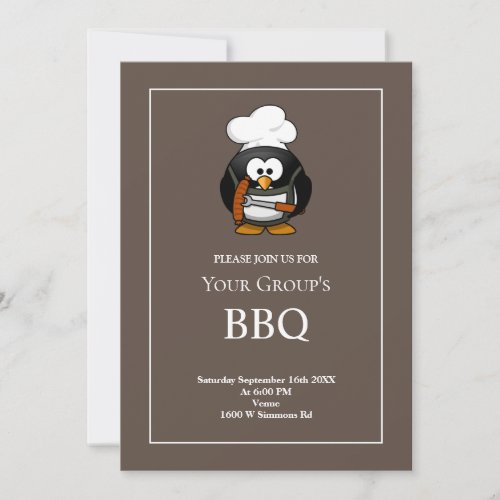 Simple Funny BBQ Party Invitation
