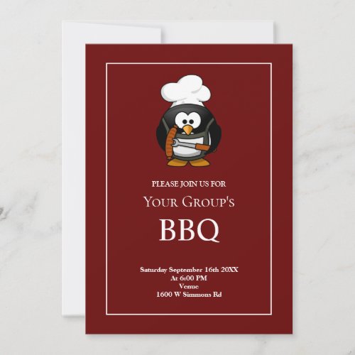 Simple Funny BBQ Party Invitation