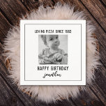 Simple Funny Birthday Photo Napkins<br><div class="desc">Black and White Funny Birthday Custom Photo Napkins Personalized |
Happy 40th 50th 60th 70th 80th Birthday Party Custom Napkins with Photo | 
Personalize these napkins with custom text.
You could change the background color as well.</div>