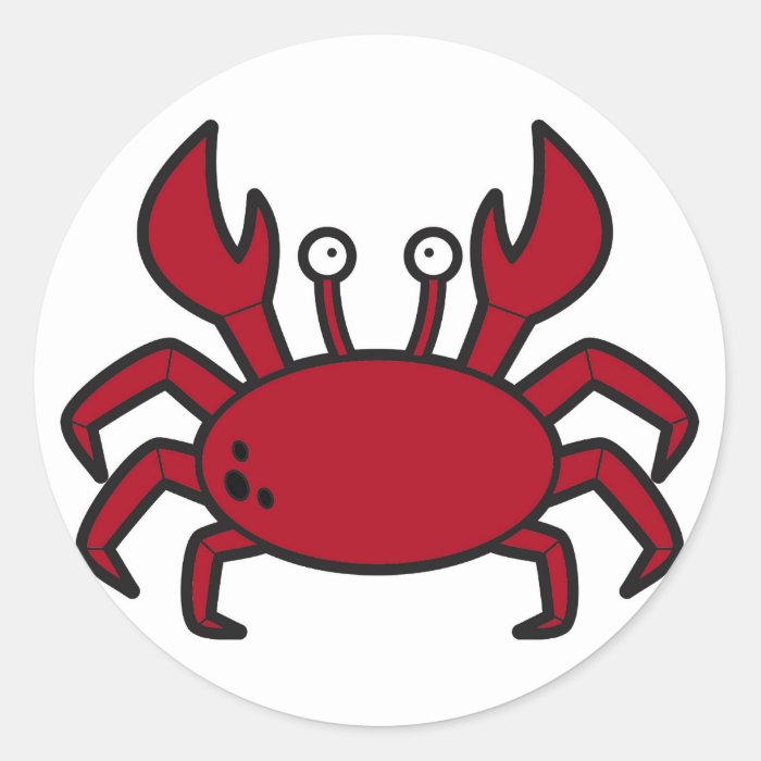 Simple funny cartoon red crab stickers