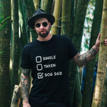 Simple Funny Checkbox Single, Taken, Dog dad black