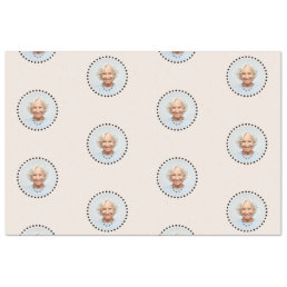 Simple Funny Chic Editable Round Photo Polka Dot Tissue Paper