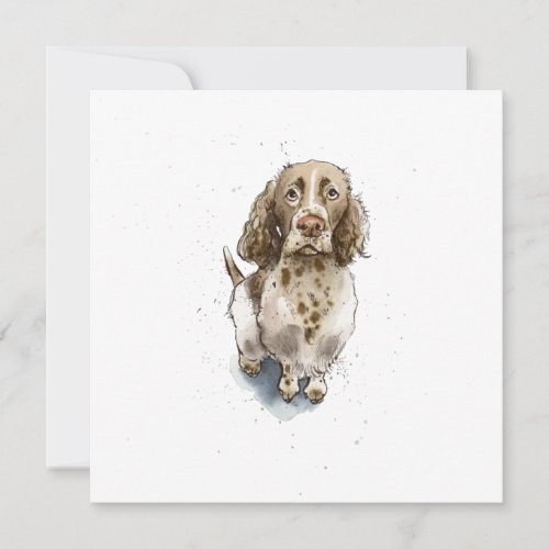 Simple Funny cute Springer Spaniel Dog Thank you Card