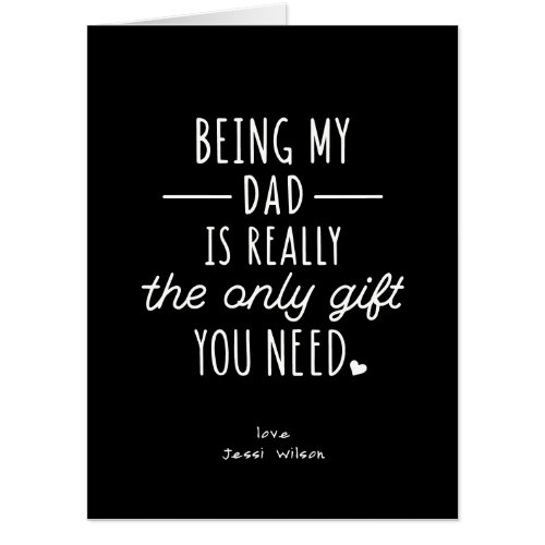 Simple Funny Fathers Day Being My Dad Photo Gift Card