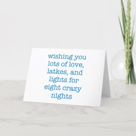 Simple Funny Hanukkah Quote Typewriter Quote Blue Holiday Card