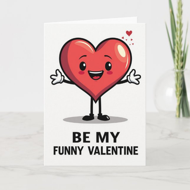 Simple Funny Heart Valentine Card (Front)