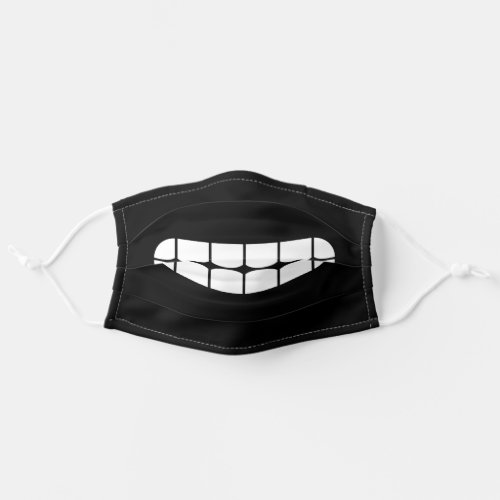 Simple Funny Smile Emoji Black And White Adult Cloth Face Mask