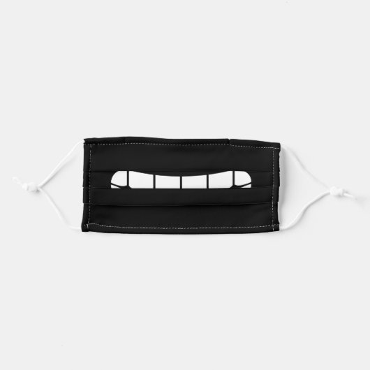 Simple Funny Smile Emoji Black And White Adult Cloth Face Mask (Front, Folded)