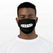 Simple Funny Smile Emoji Black And White Adult Cloth Face Mask (Worn)