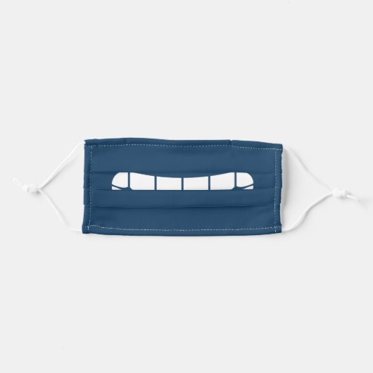 Simple Funny Smile Emoji Teal Blue Adult Cloth Face Mask (Front, Folded)