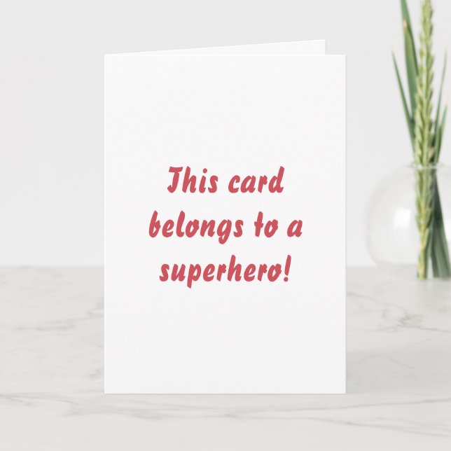 Simple Funny Superhero Typography Birthday Card (Front)