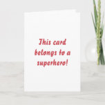Simple Funny Superhero Typography Birthday Card