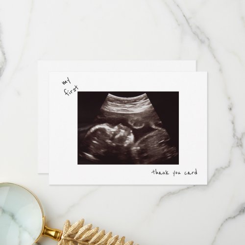 Simple Funny Ultrasound Baby Shower Thank You Card