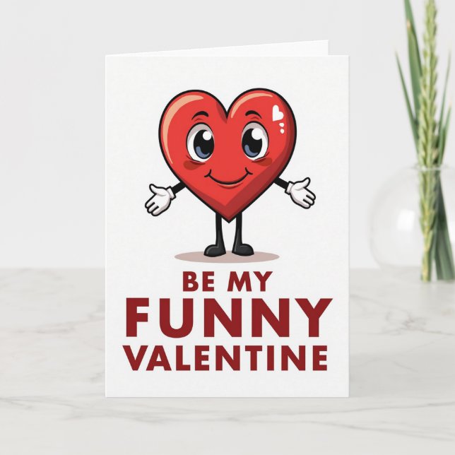 Simple Funny Valentine Heart Card (Front)