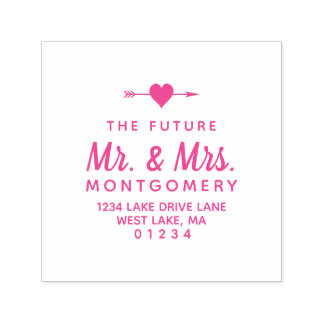 Simple Future Mr. & Mrs. Heart Return Address Self-inking Stamp