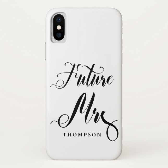 Simple Future Mrs Script Calligraphy Bride to be Case-Mate iPhone Case (Back)