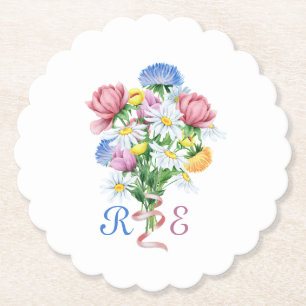 Simple Garden Spring Daisy Wildflower Minimal Paper Coaster