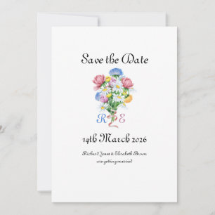 Simple Garden Spring Daisy Wildflower Minimal Save The Date