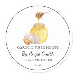Simple Garlic Infused Honey Label