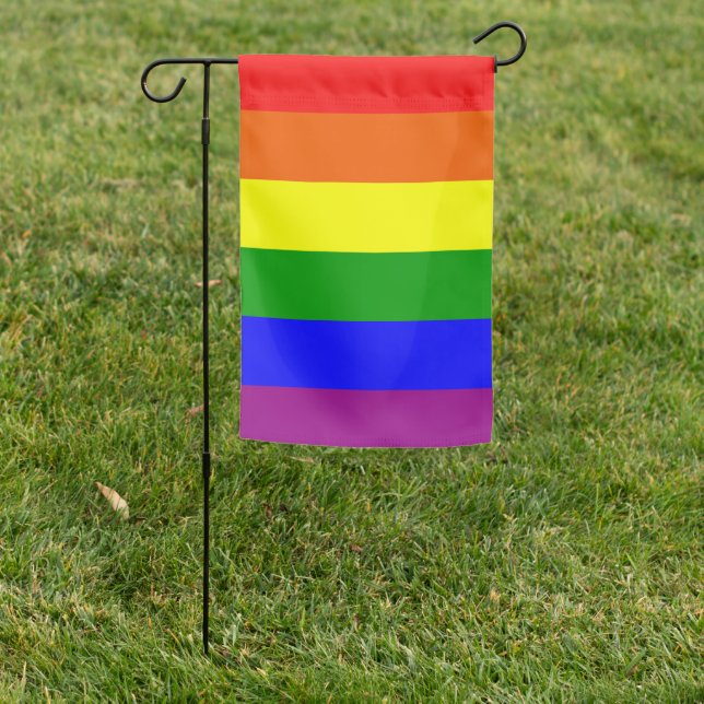 Simple Gay Pride RAINBOW  Garden Flag (In SItu)